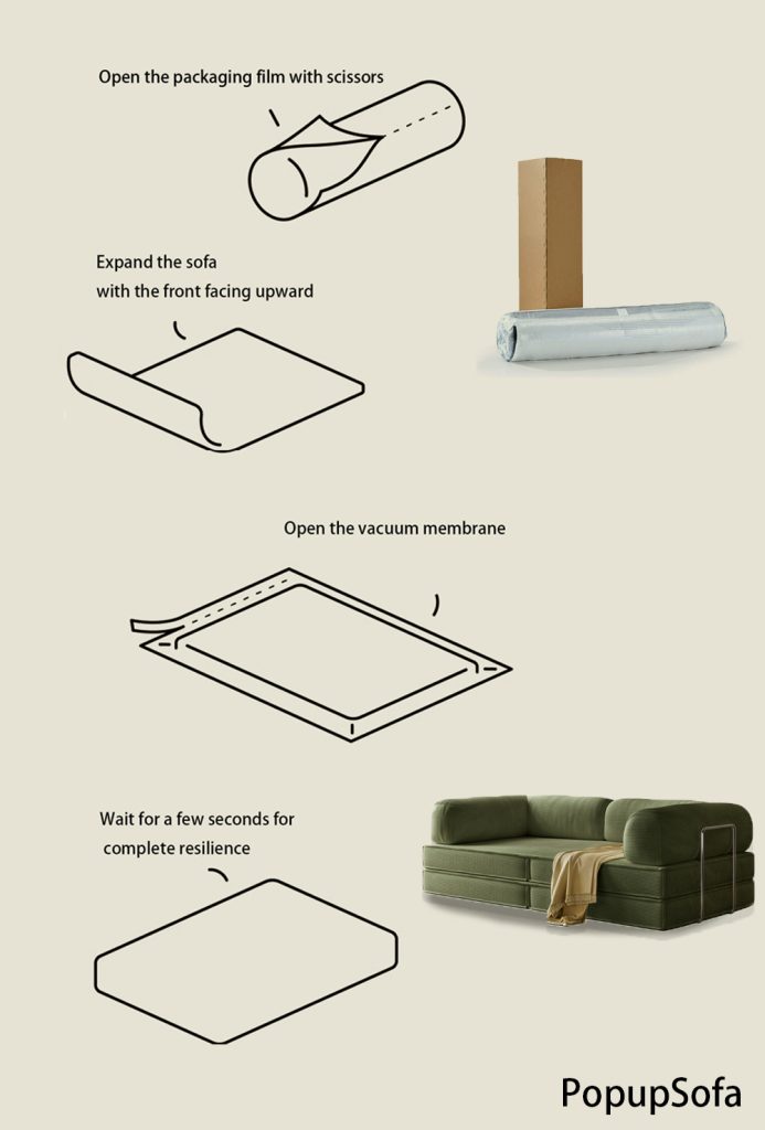 Teddy Compressed Sofa Bed Installation Process