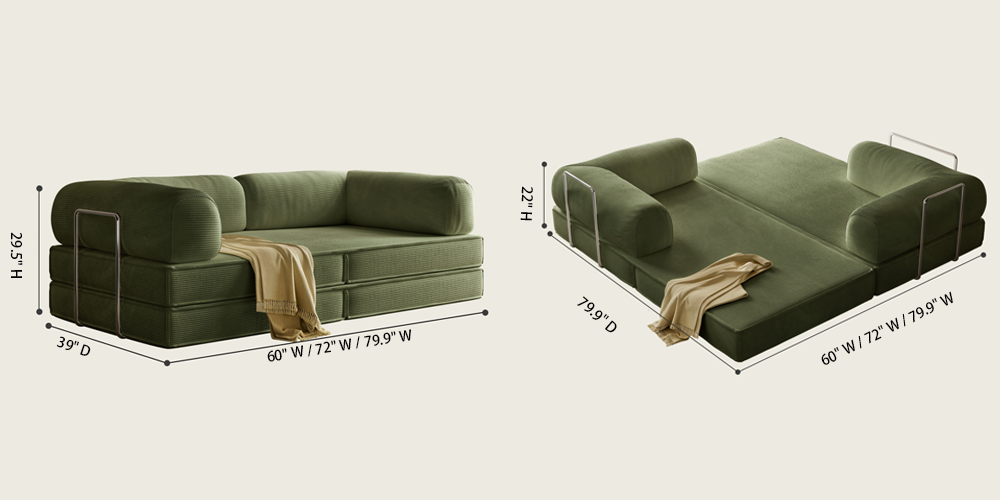 Teddy Compressed Sofa Bed Size