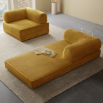 Teddy Compressed Sofa Bed in various unfolding forms