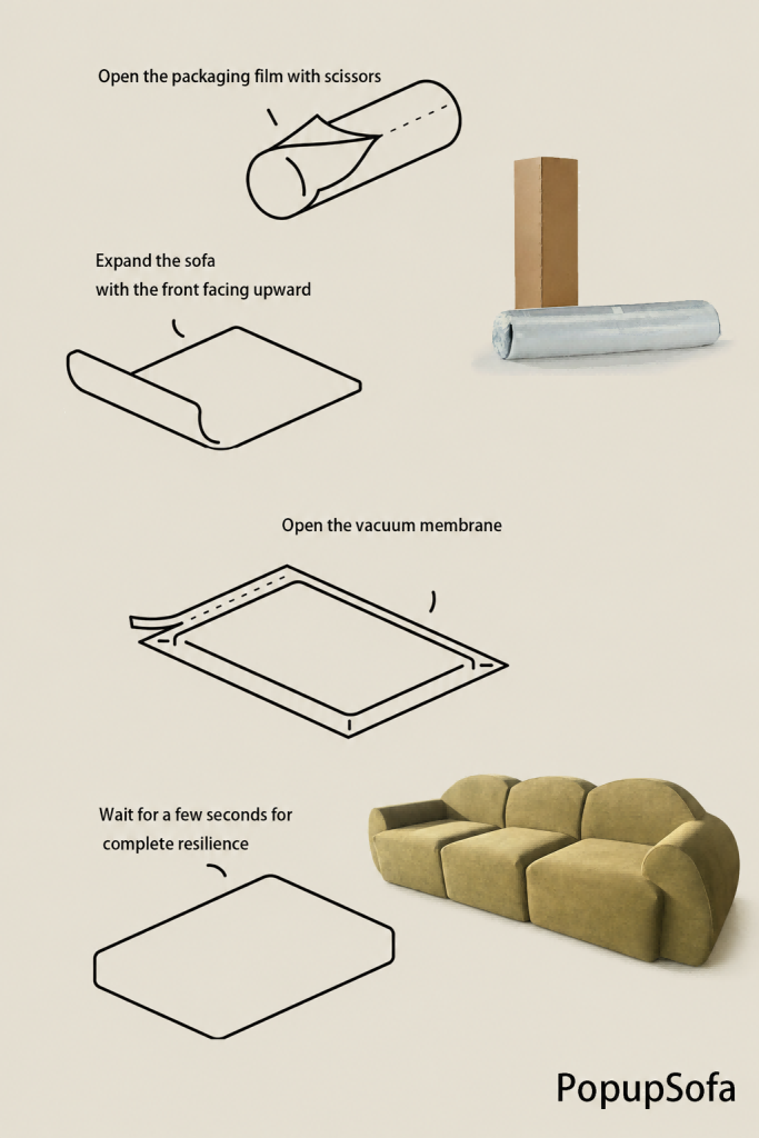 PopupSofa's Tofu E Sofa Unboxing Tutorial